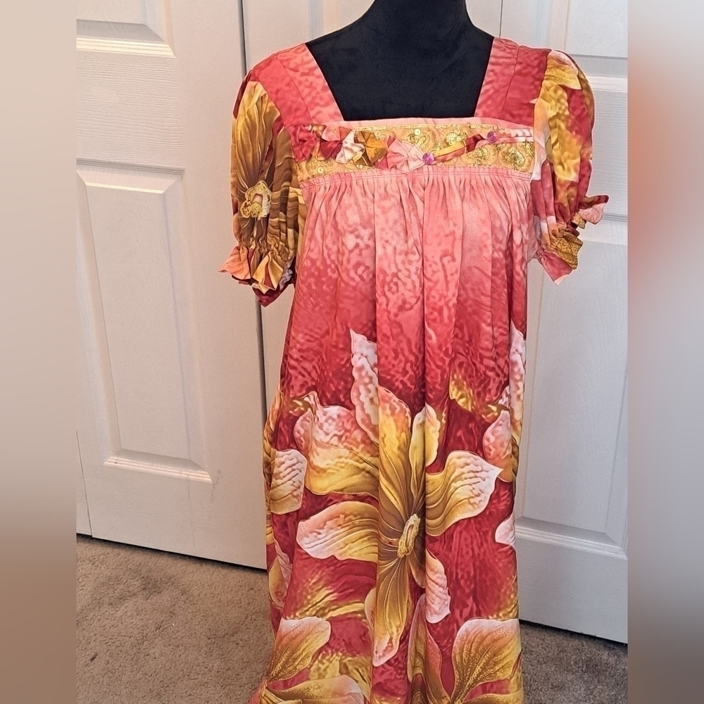 Hawaiian Multi Color Floral Inspired Dress/Moo Moo
